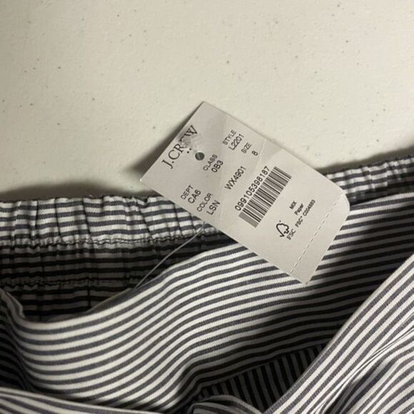 J crew tie waist short stripe in organic cotton size 8 women’s NWT - Picture 4 of 4
